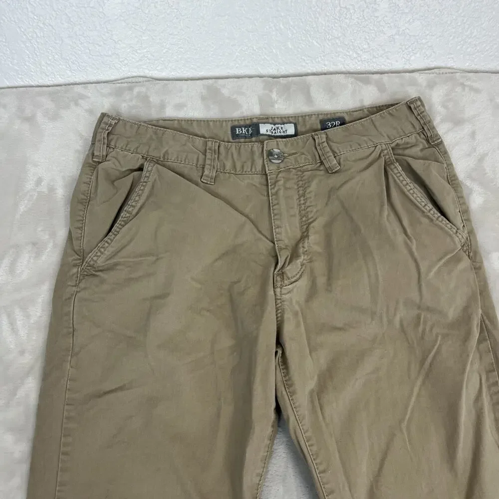 BKE Pants Mens 32R Khaki Jake Straight Chino‎ Casual Workwear Preppy Everyday